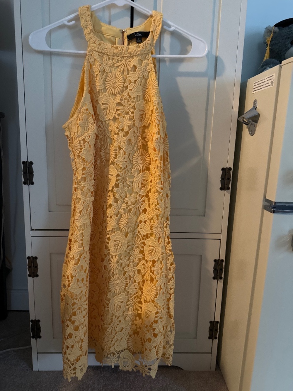 Lulus Love Poem Yellow Lace Mini Dress - Size S